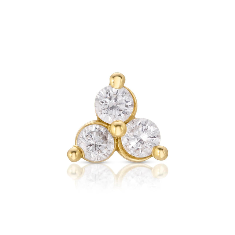 Tamy 14k Yellow Gold Diamonds Trio-studs