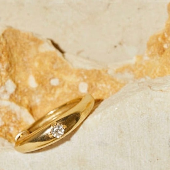 Créoles en diamants 18 carats fabriquées à la main localement
