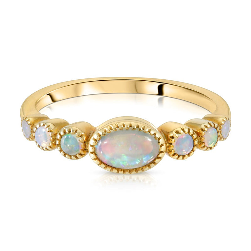 14K Yellow Gold Opals Cosmos Ring - Rings