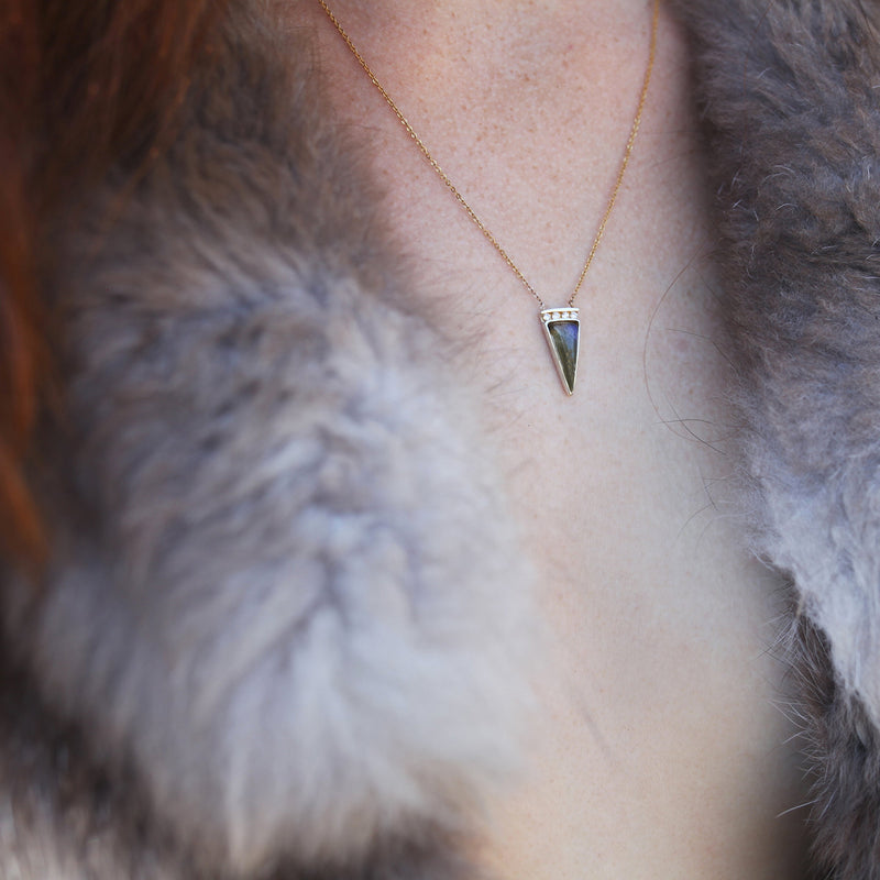 Labradorite 14k Triangle Necklace