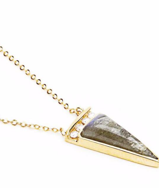 Labradorite 14k Triangle Necklace