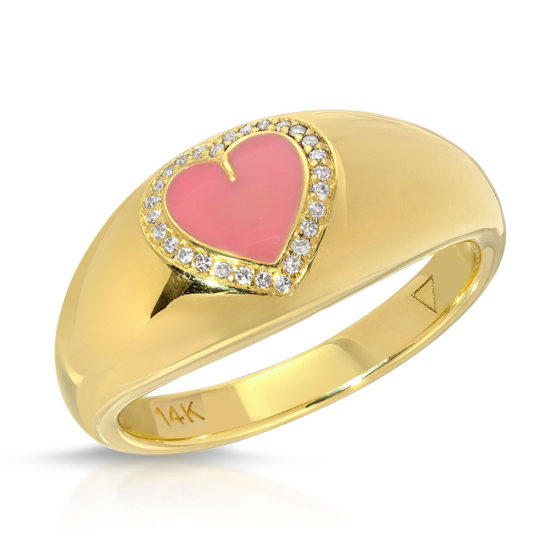 Jenny 14k Heart Diamonds Gold Ring