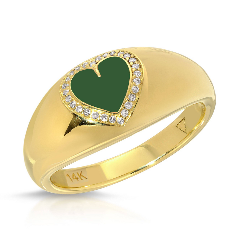 Minou 14k Heart Diamonds Heart Ring
