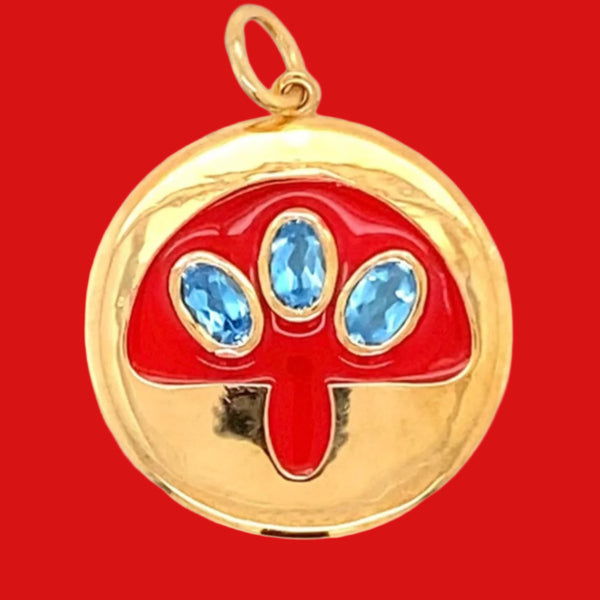 Magical London Topaz Red Mushroom Medallion