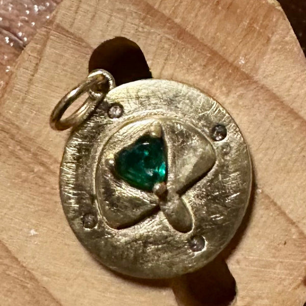 Heartwood Emerald Mushroom Charm"