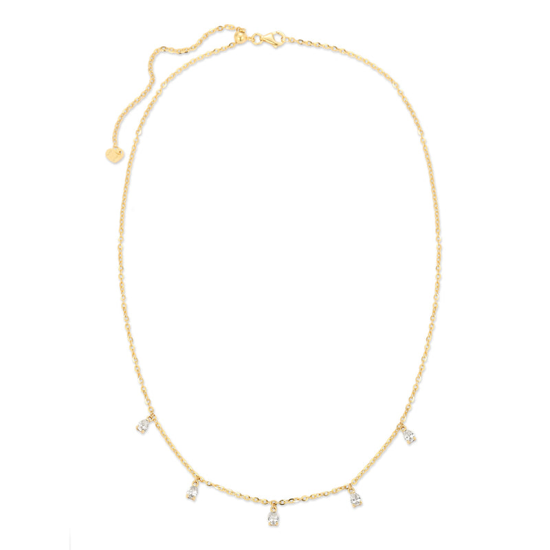 Collier ras du cou EVE STONES en or jaune 14 carats et 5 diamants