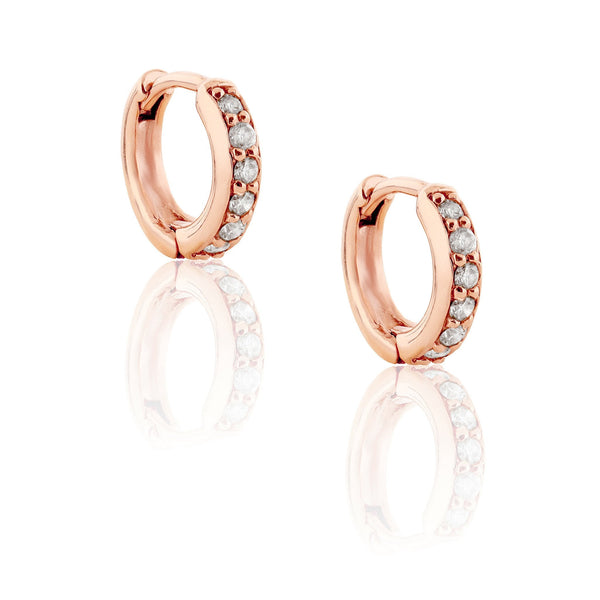 Mini Pave Hoops-Eve Stones