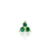 14k Emerald Single Flower Studs-Eve Stones