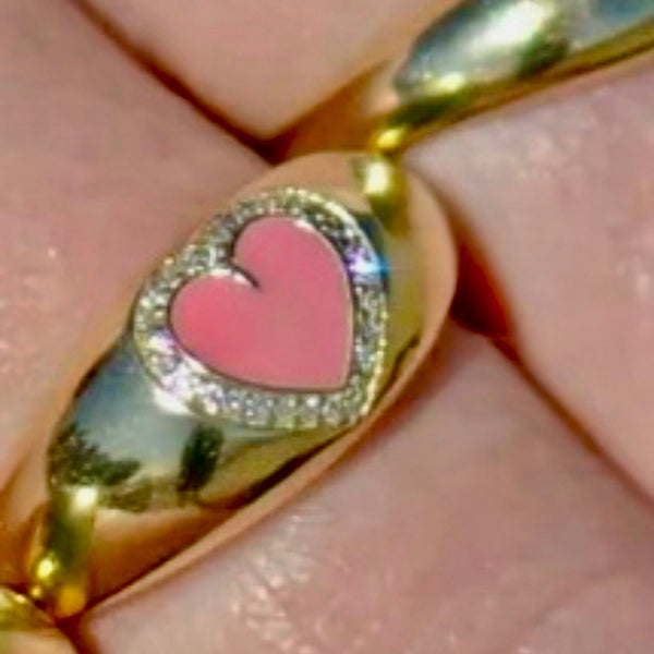 Rosy Bloom Heart Ring