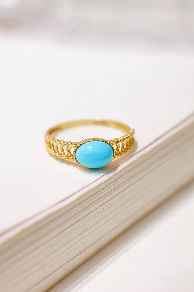 Cabochon Turquoise 18k Ring