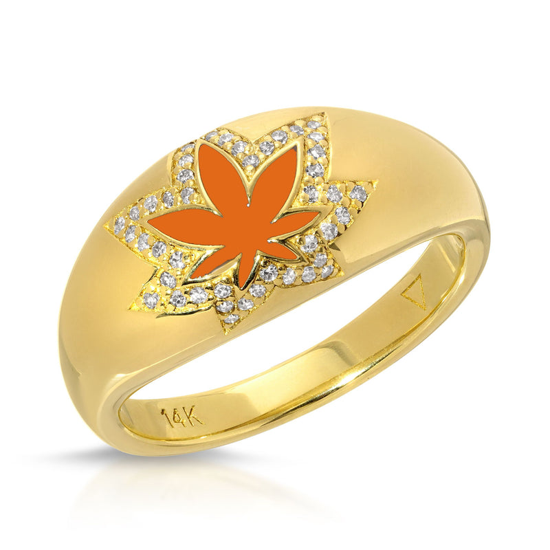 Julie 14k Diamonds Gold Leaf Ring