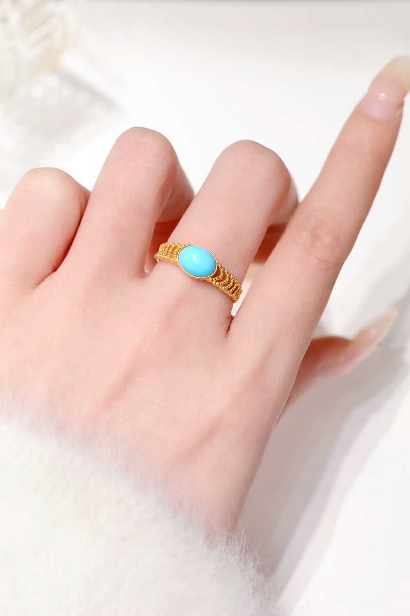 Cabochon Turquoise 18k Ring