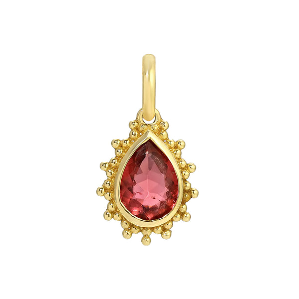 Jasmine Tourmaline Gold Drop Pendant