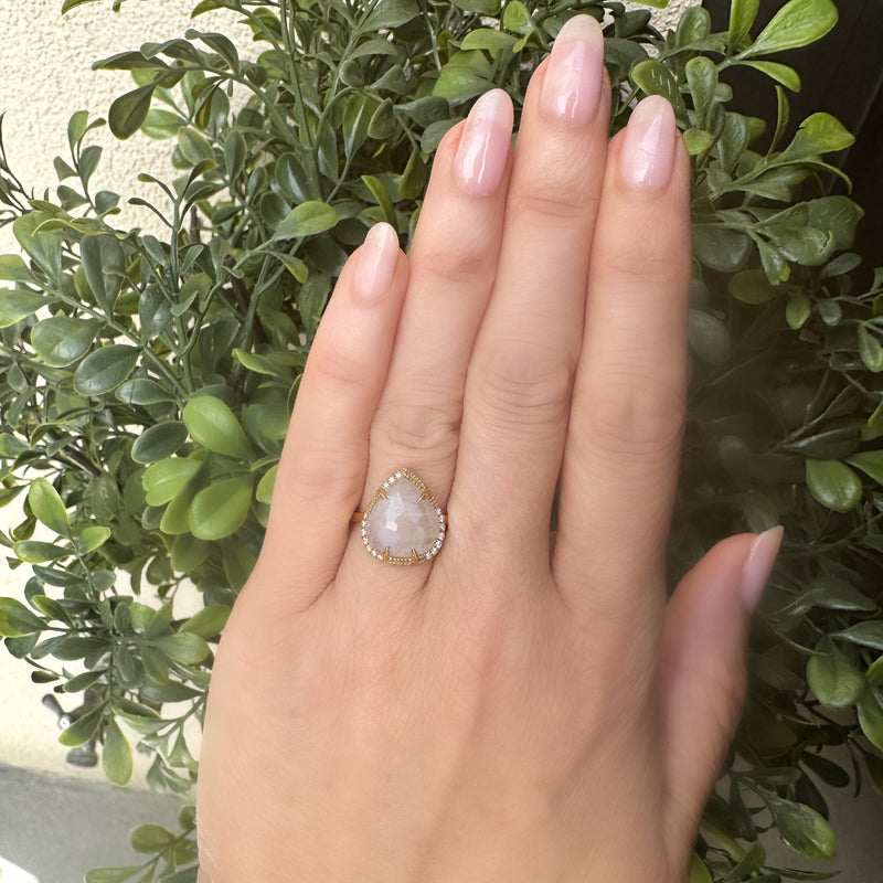 NAVA 14k Pear Shaped Moonstone Ring