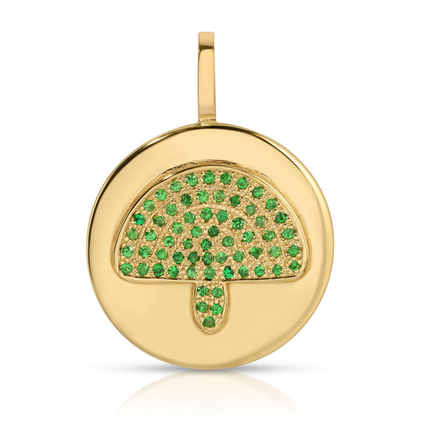 Emeralds 14k Earth Mush Medallion