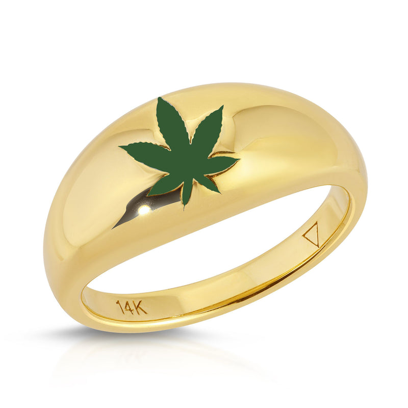 Batsheva 14k Green Leaf Ring