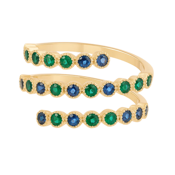 Green & Blue Coil Ring