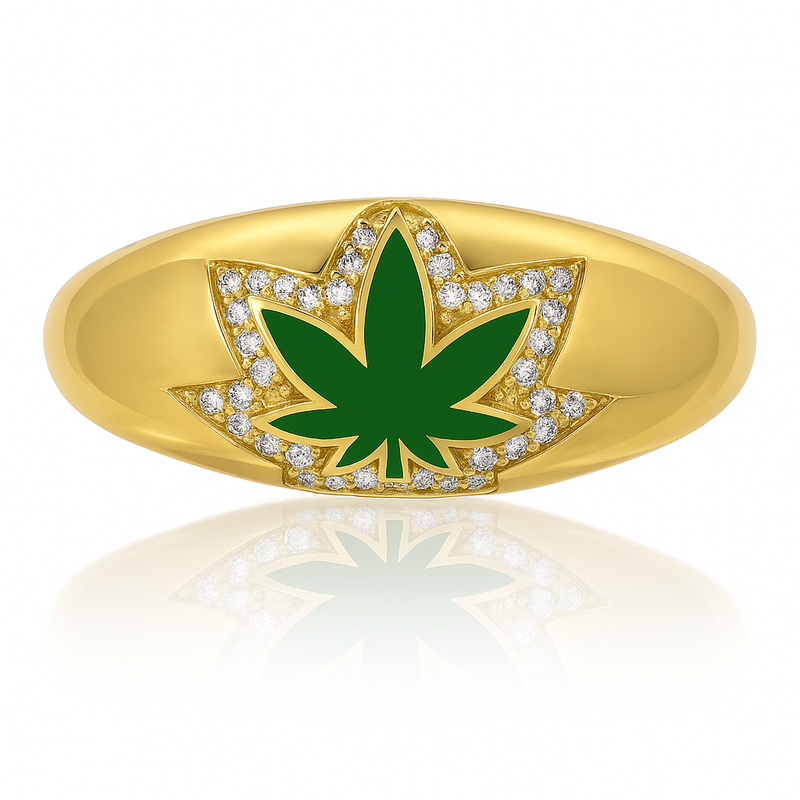 Micky Green Leaf Ring