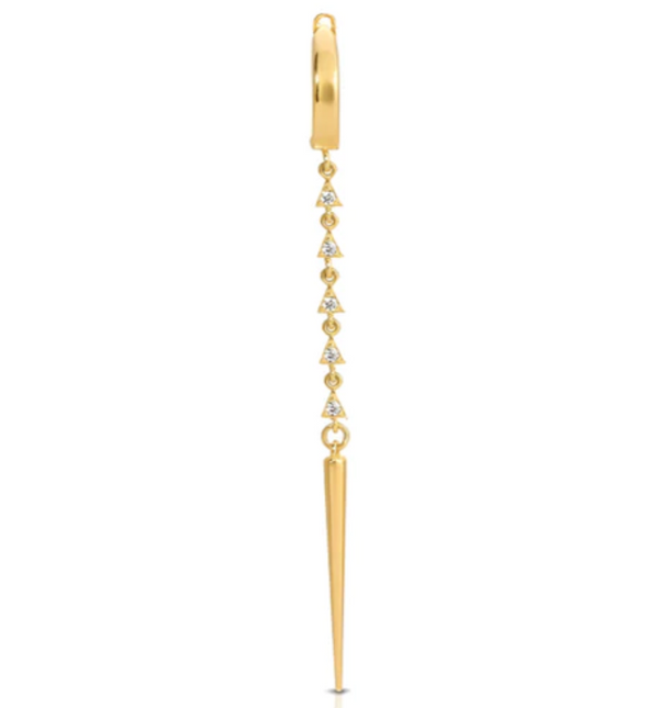 Lina 14k Single Diamonds Single Spike Dangling Earrings