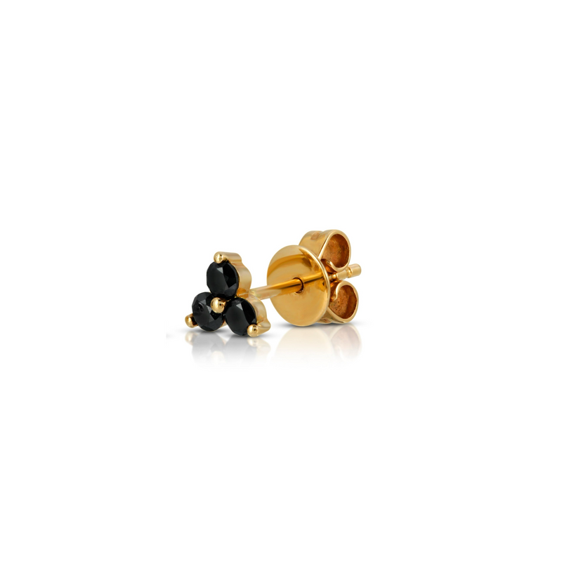 14k Black Diamonds Trio-Studs Earrings