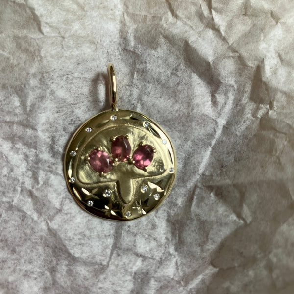 Tourmalines 14k Third-eye Stardust Medallion