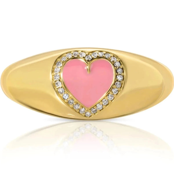 Lisa Diamonds Gold Pink Heart 14k Ring