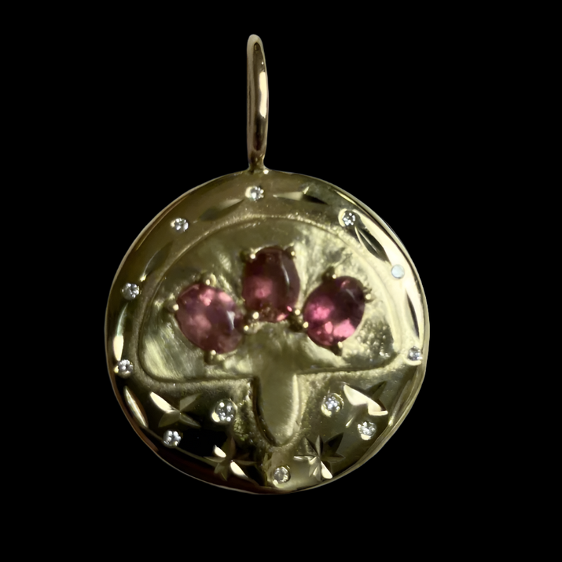 Tourmalines 14k Third-eye Stardust Medallion