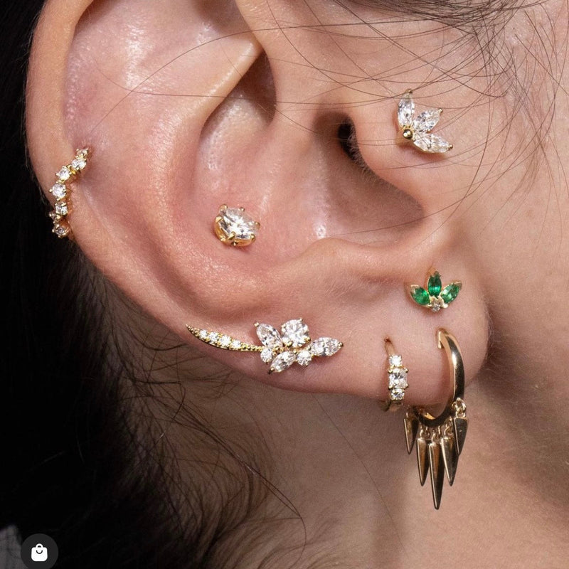 Lullaby Single Climber Earring In White Diamonds