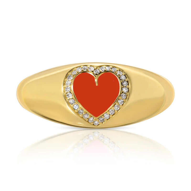 Jenna 14k Heart Diamonds Gold Ring