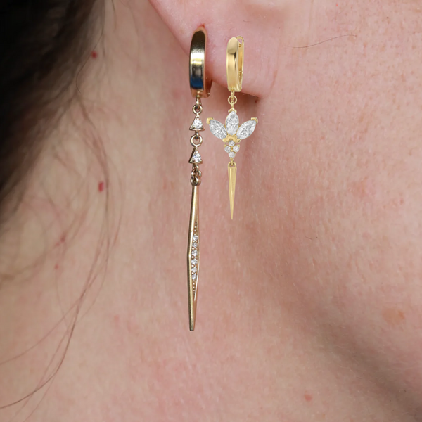 Lolo 14k marquise spike earrings
