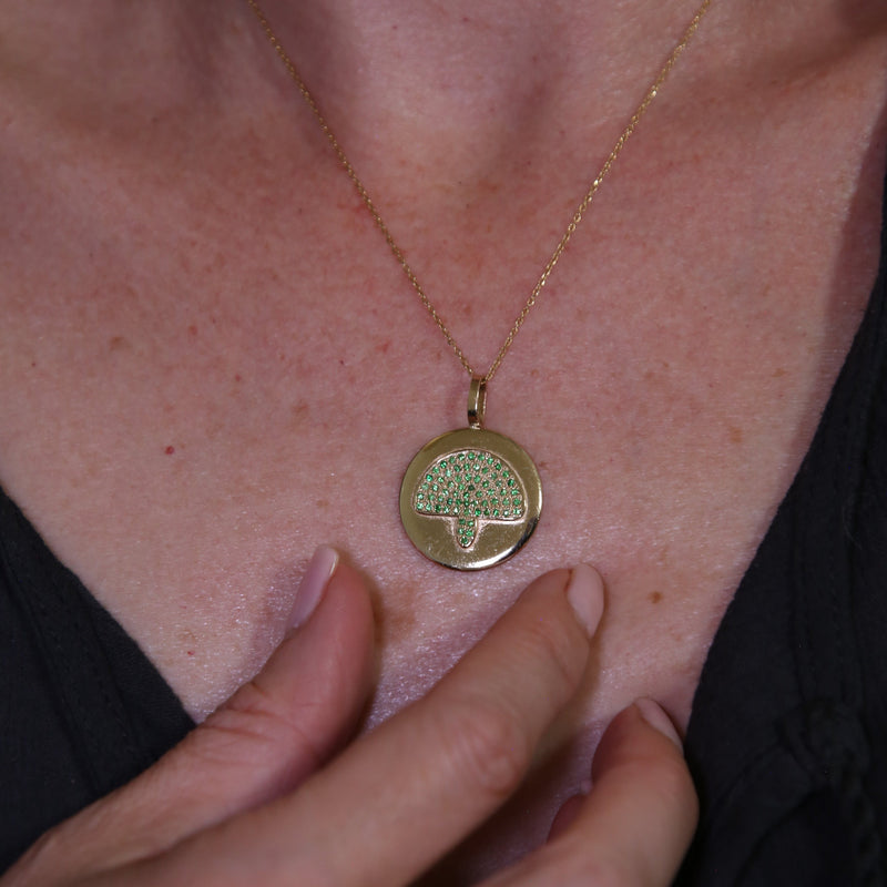 Emeralds 14k Earth Mush Medallion