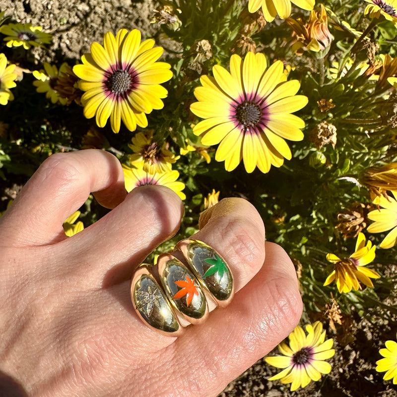 Tangerine 14k Gold Leaf Ring