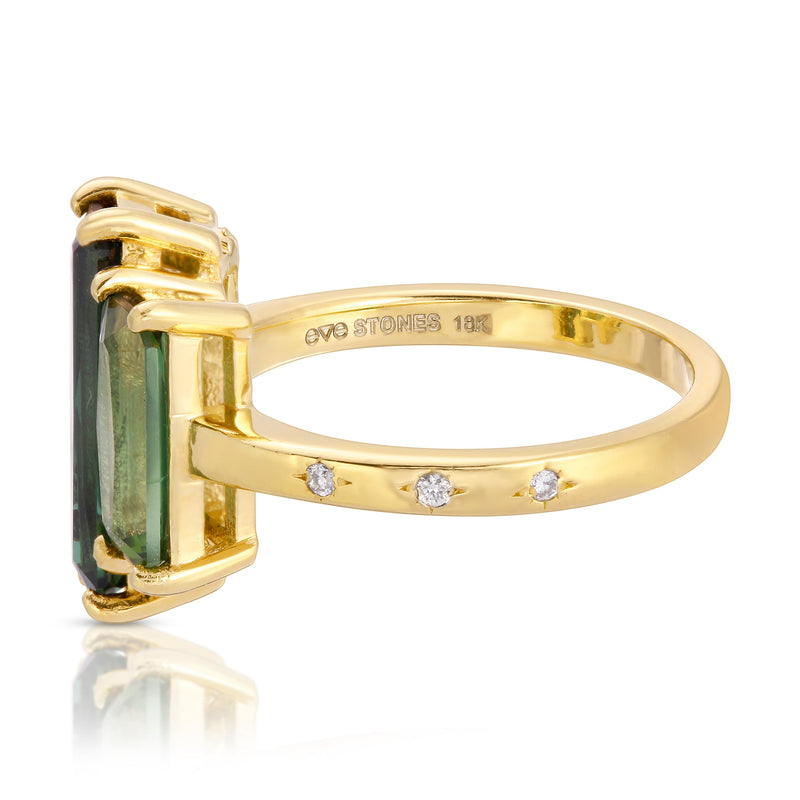 Eve 14k Tri-Rectangle Tourmalines Ring