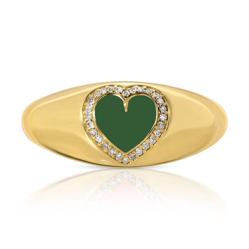 Jenna 14k Heart Diamonds Gold Ring