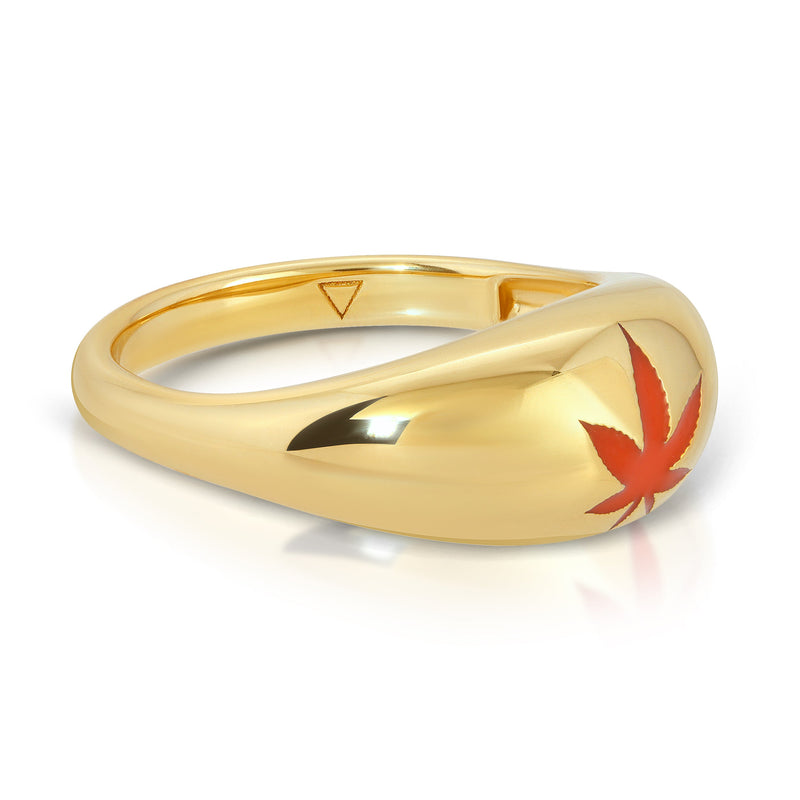 April 14k Red Leaf Ring