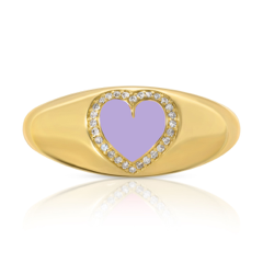 Jenna 14k Heart Diamonds Gold Ring