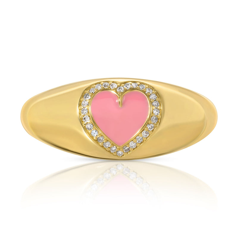 Jenna 14k Heart Diamonds Gold Ring