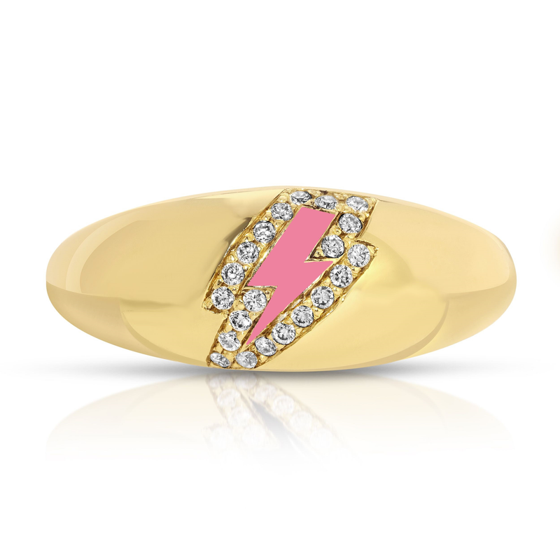 Kate 14k black Light-Bolt Ring