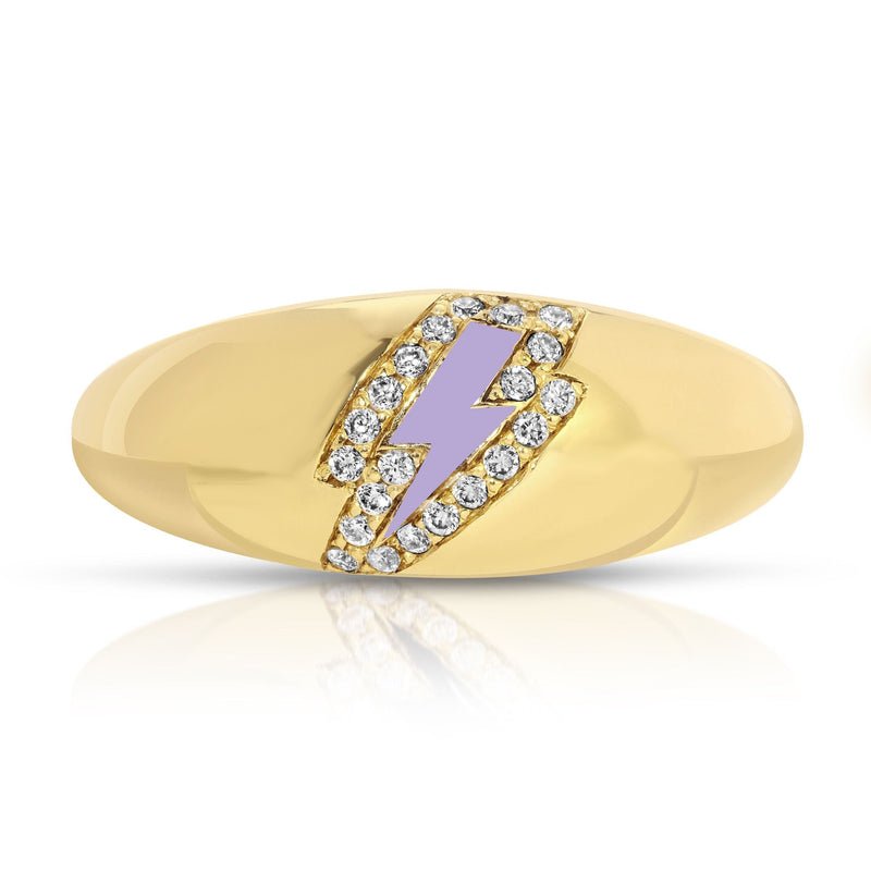 Kate 14k black Light-Bolt Ring