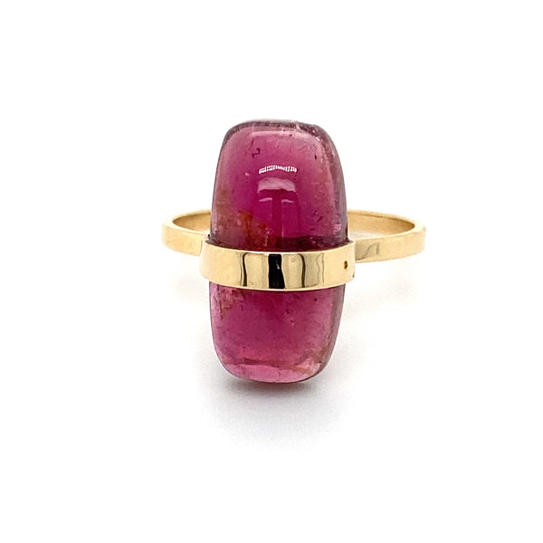 Pink Tourmaline 14k Bezel Wrapped Ring