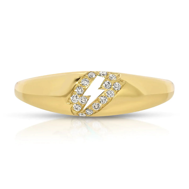 Tonie 14k small Lightning Bolt Ring