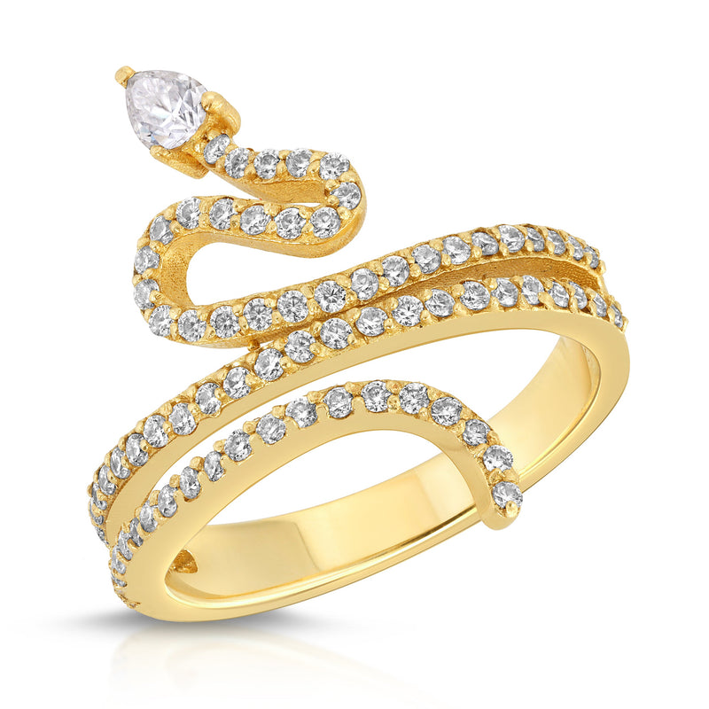 Billy 18k Diamonds Gold Snake Ring