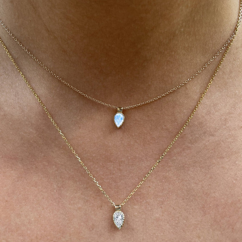 Pear Shaped Moonstone Necklace