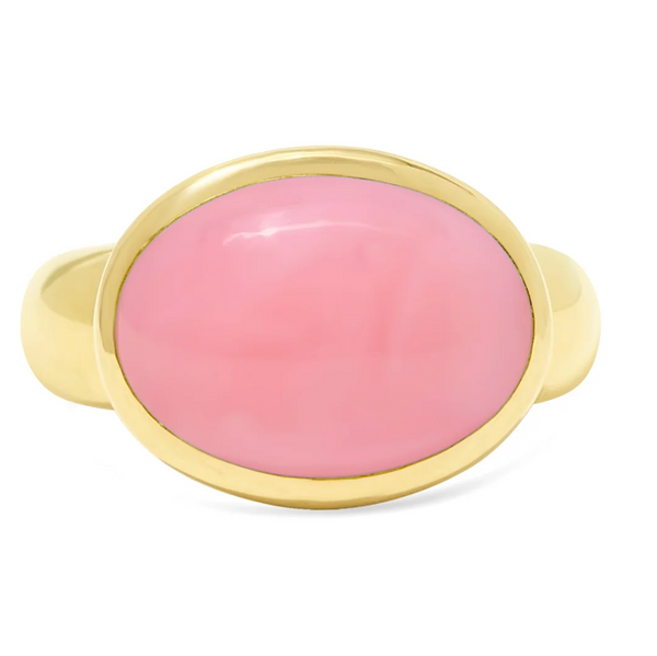 Gumdrop 14K Cabochon Gypsy Ring