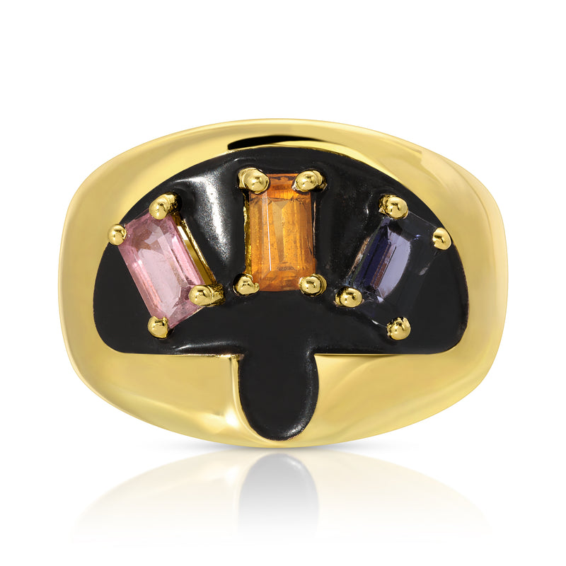 Chany 14k Sapphires Mushroom Ring