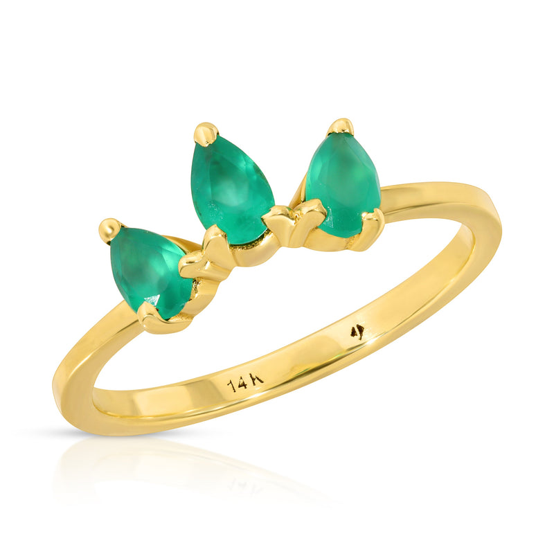 Karine 14k Opal & Emeralds Marquis Ring