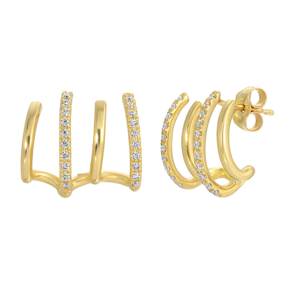 14K Claw Diamonds Earrings