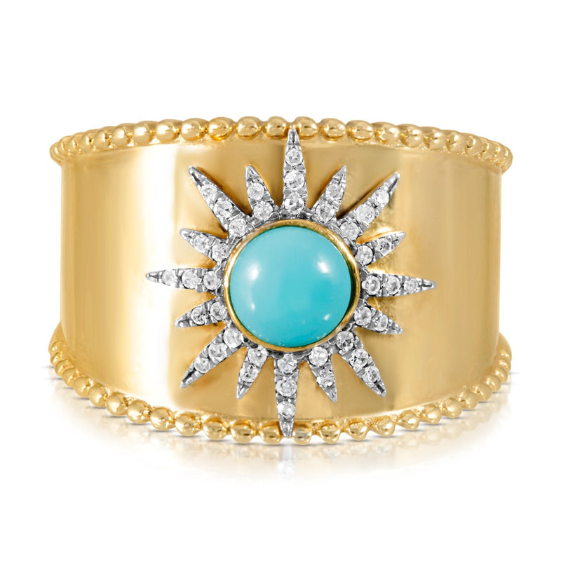 Solar Turquoise 14k Ring