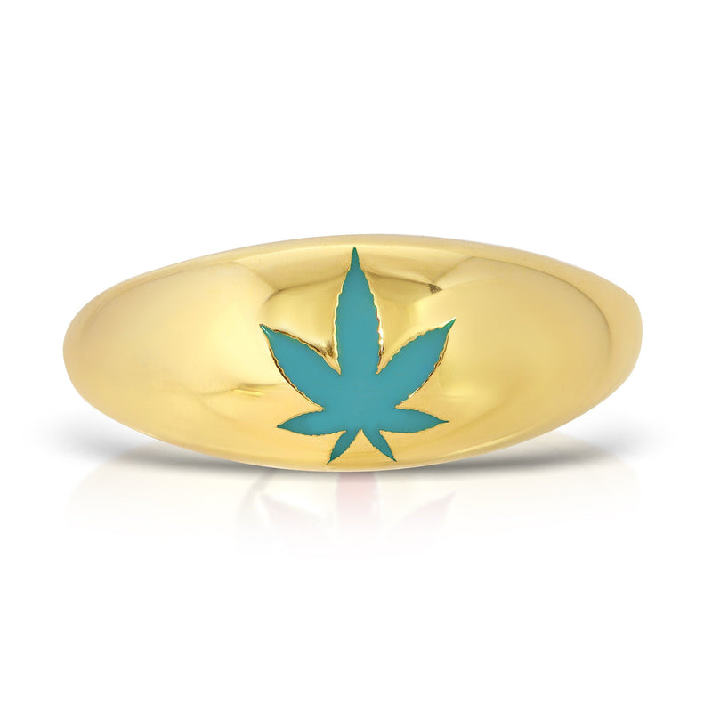 Tangerine 14k Gold Leaf Ring