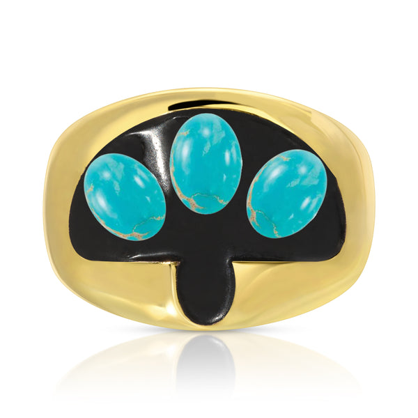 Mikaela 14k Turquoise Cabochon Mushroom Ring